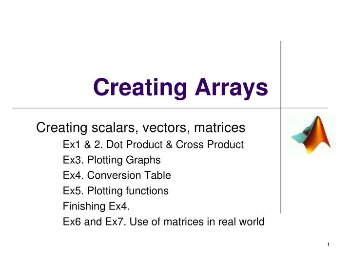 creating arrays