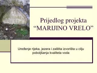 prijedlog projekta marijino vrelo