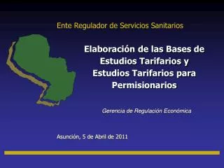 Elaboración de las Bases de Estudios Tarifarios y Estudios Tarifarios para Permisionarios