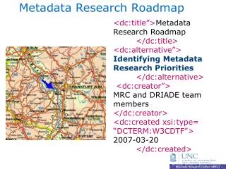 Metadata Research Roadmap