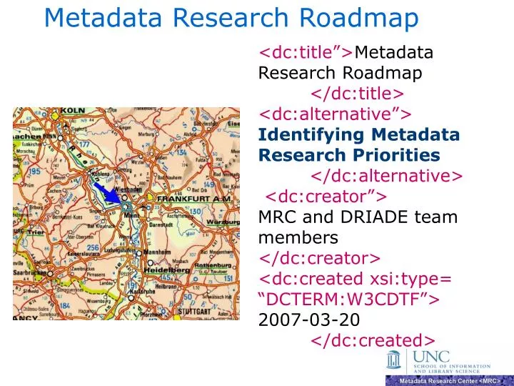 metadata research roadmap