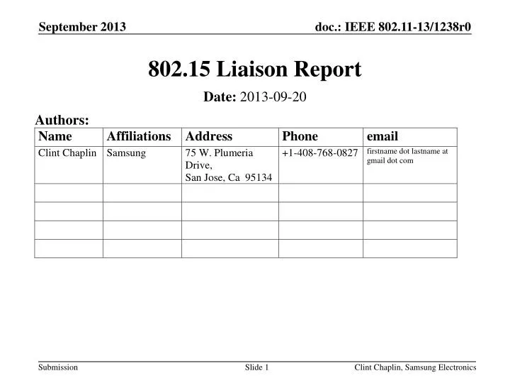 802 15 liaison report
