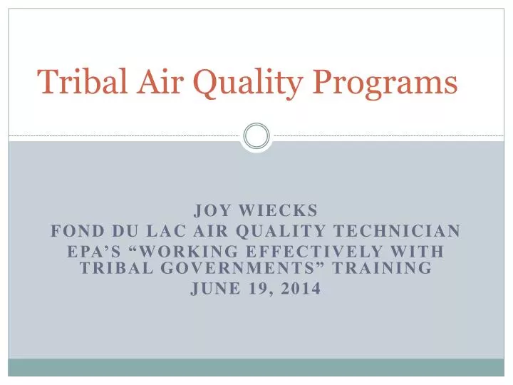 tribal air quality programs