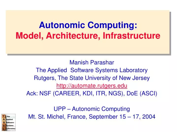 autonomic computing model architecture infrastructure