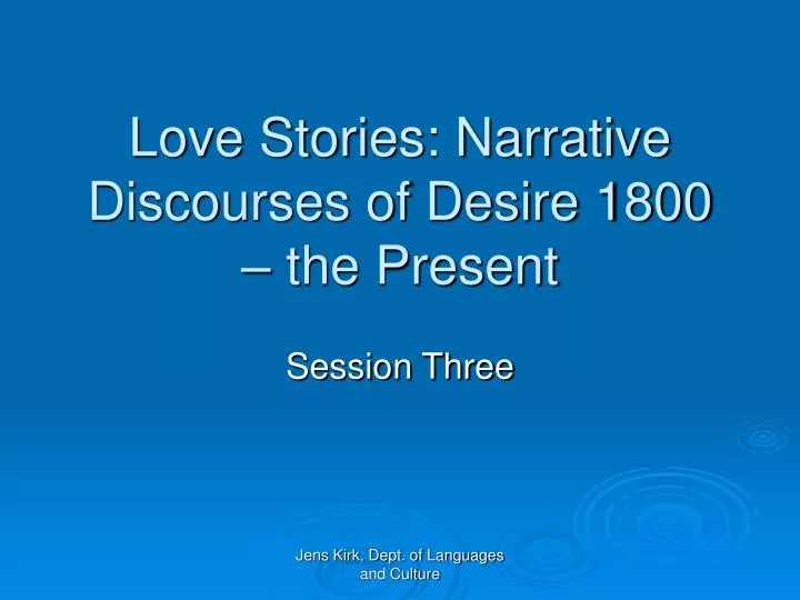 love stories narrative discourses of desire 1800 the present