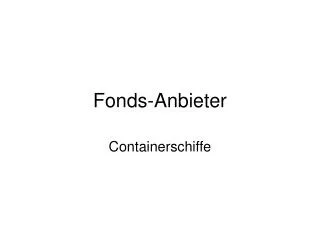 Fonds-Anbieter