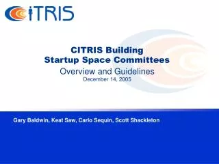 CITRIS Building Startup Space Committees