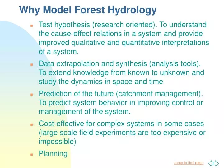 why model forest hydrology