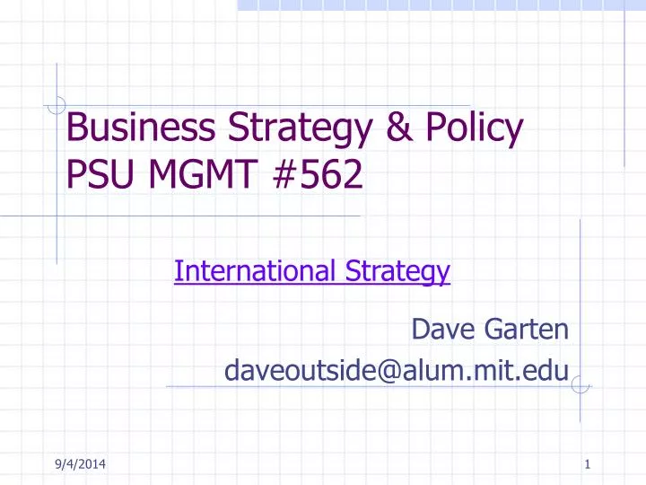 business strategy policy psu mgmt 562