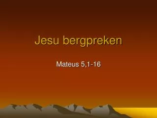 jesu bergpreken