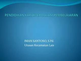 pendidikan karakter dalam pembelajaran