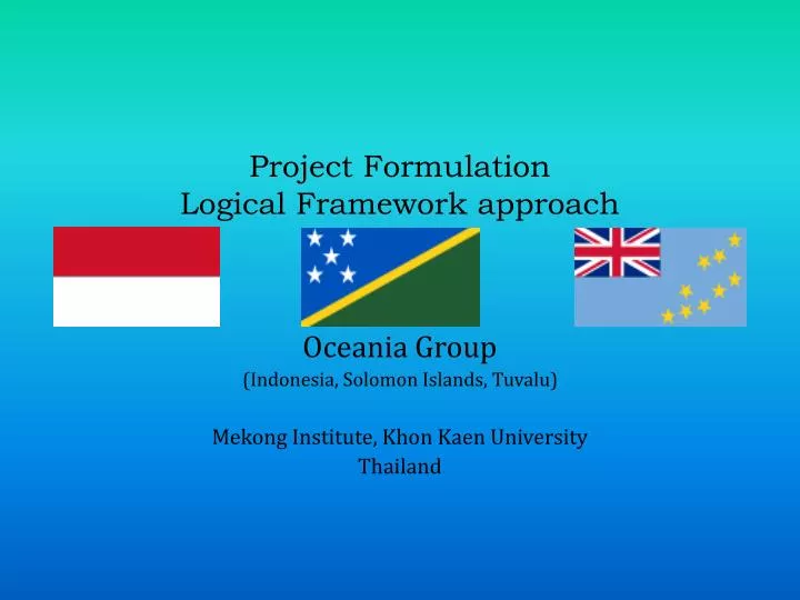 project formulation logical framework approach