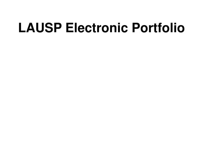 lausp electronic portfolio