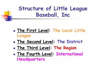 Structure of Little League Baseball, Inc