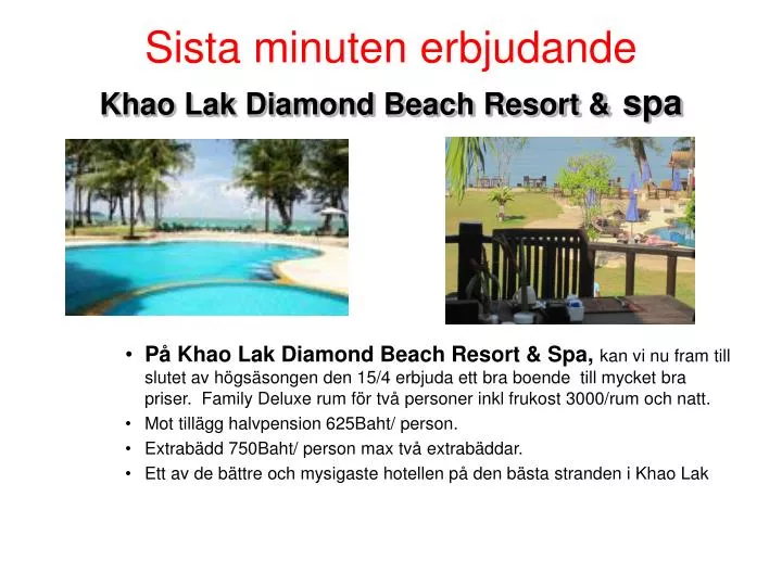 sista minuten erbjudande khao lak diamond beach resort spa