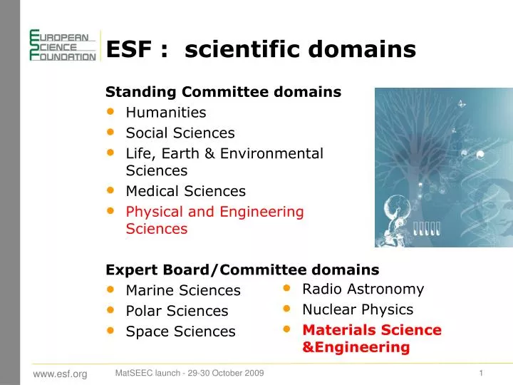 esf scientific domains