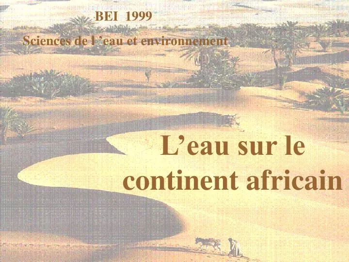 l eau sur le continent africain