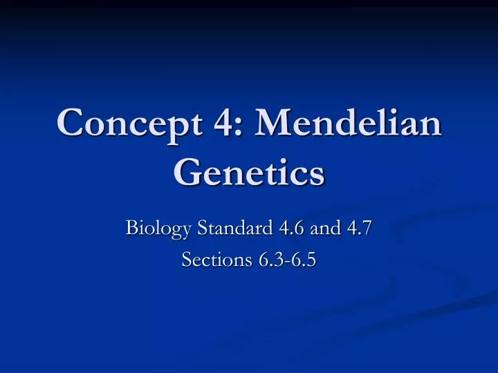 concept 4 mendelian genetics