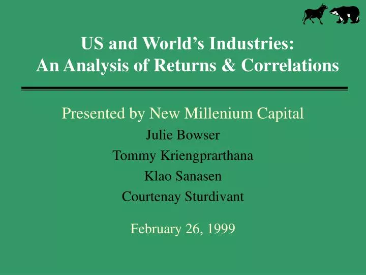 us and world s industries an analysis of returns correlations