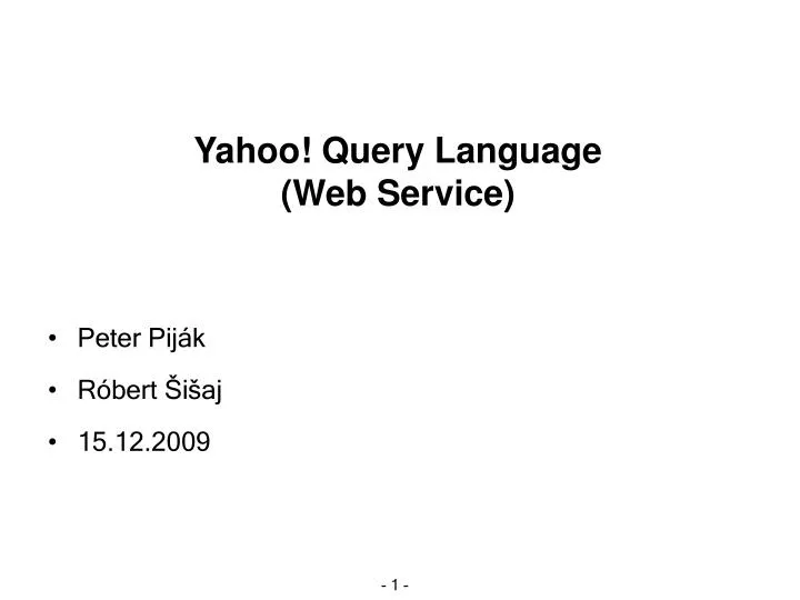 yahoo query language web service