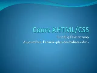 cours xhtml css