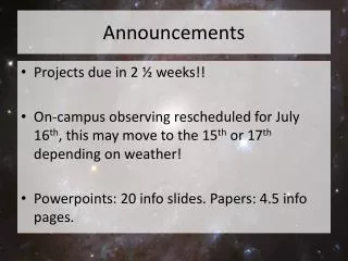 announcements
