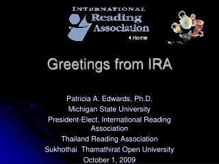 Greetings from IRA