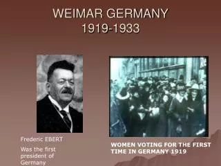 WEIMAR GERMANY 1919-1933