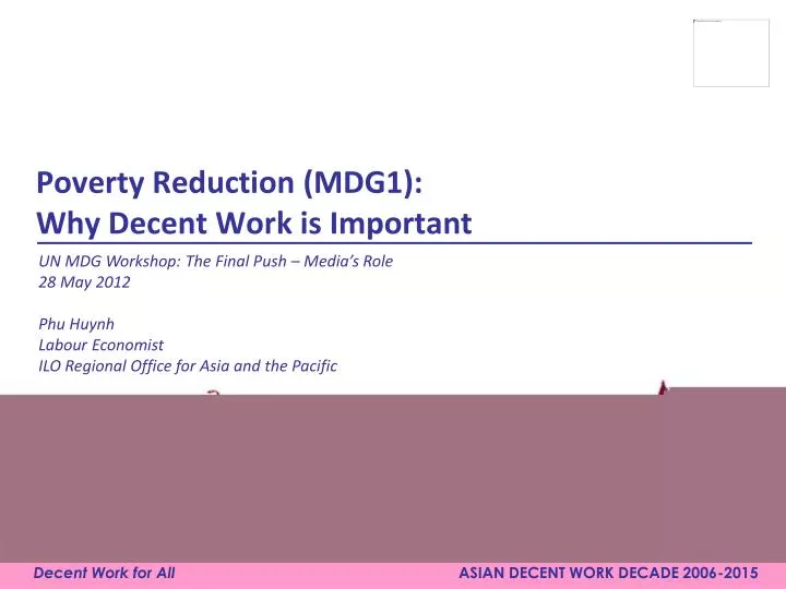 poverty reduction mdg1 why decent work is important