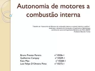 autonomia de motores a combust o interna