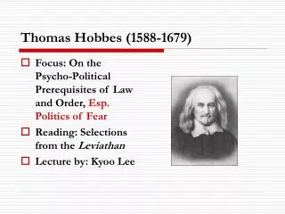 Thomas Hobbes (1588-1679)