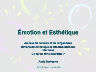 motion et esth tique