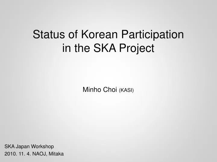 status of korean participation in the ska project