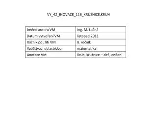 vy 42 inovace 116 kru nice kruh