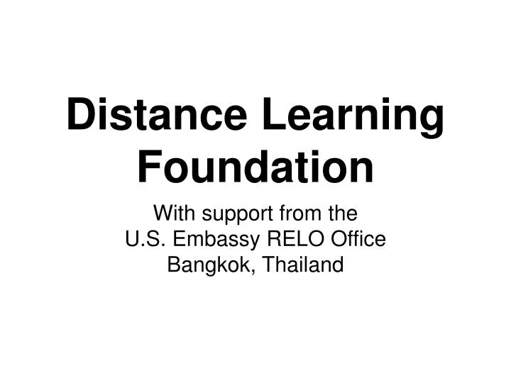 distance learning foundation