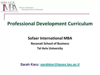 Professional Development Curriculum