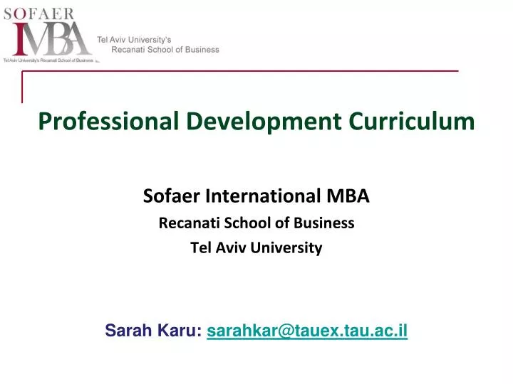 professional development curriculum