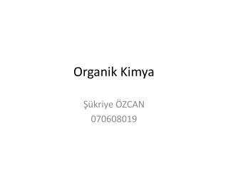 organik kimya