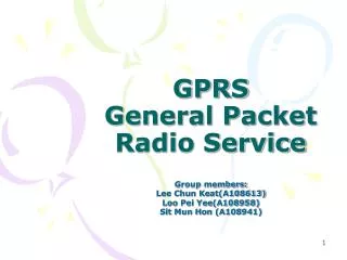 GPRS General Packet Radio Service