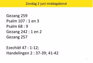 zondag 2 juni middagdienst