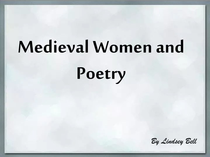 medieval women and poetry