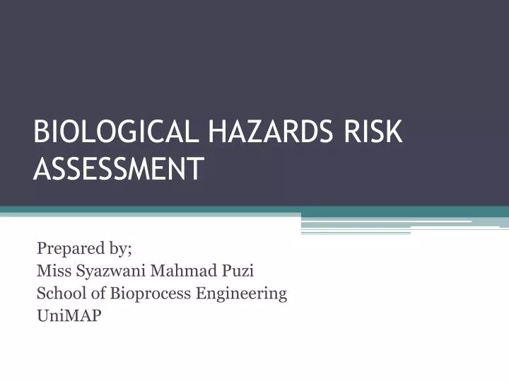 biological hazards risk assessment