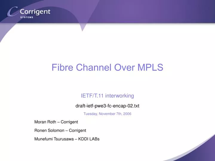 fibre channel over mpls