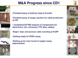 M&amp;A Progress since CD1