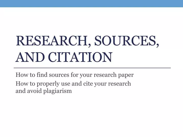 research sources and citation