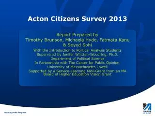 Acton Citizens Survey 2013