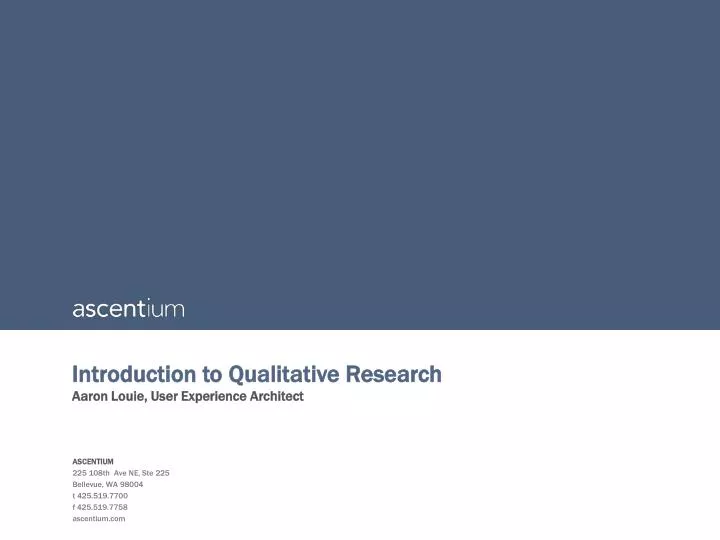 introduction to qualitative research