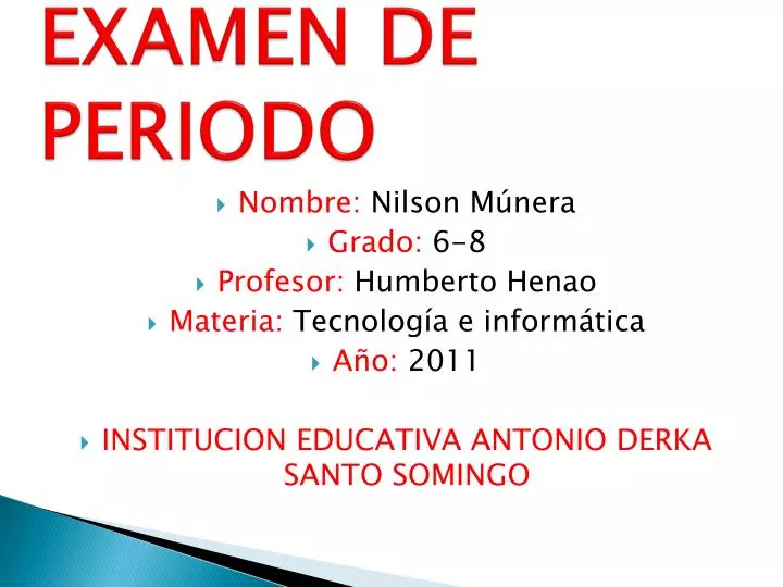 examen de periodo