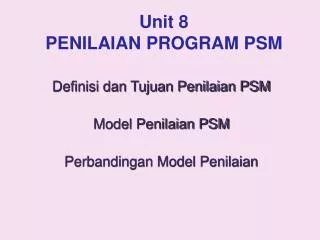 unit 8 penilaian program psm