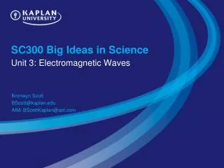 SC300 Big Ideas in Science
